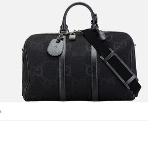 NEW Gucci GG Jumbo Canvas Leather Duffle Duffel Overnight Luggage Bag 739581